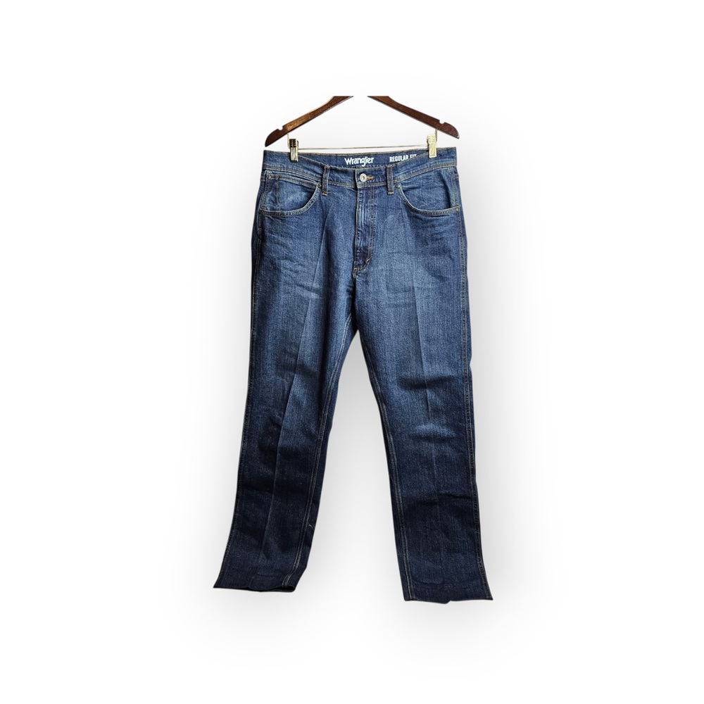 Wrangler Men’s Regular Fit Straight Leg Blue Jeans 34x34 - Picture 2 of 7